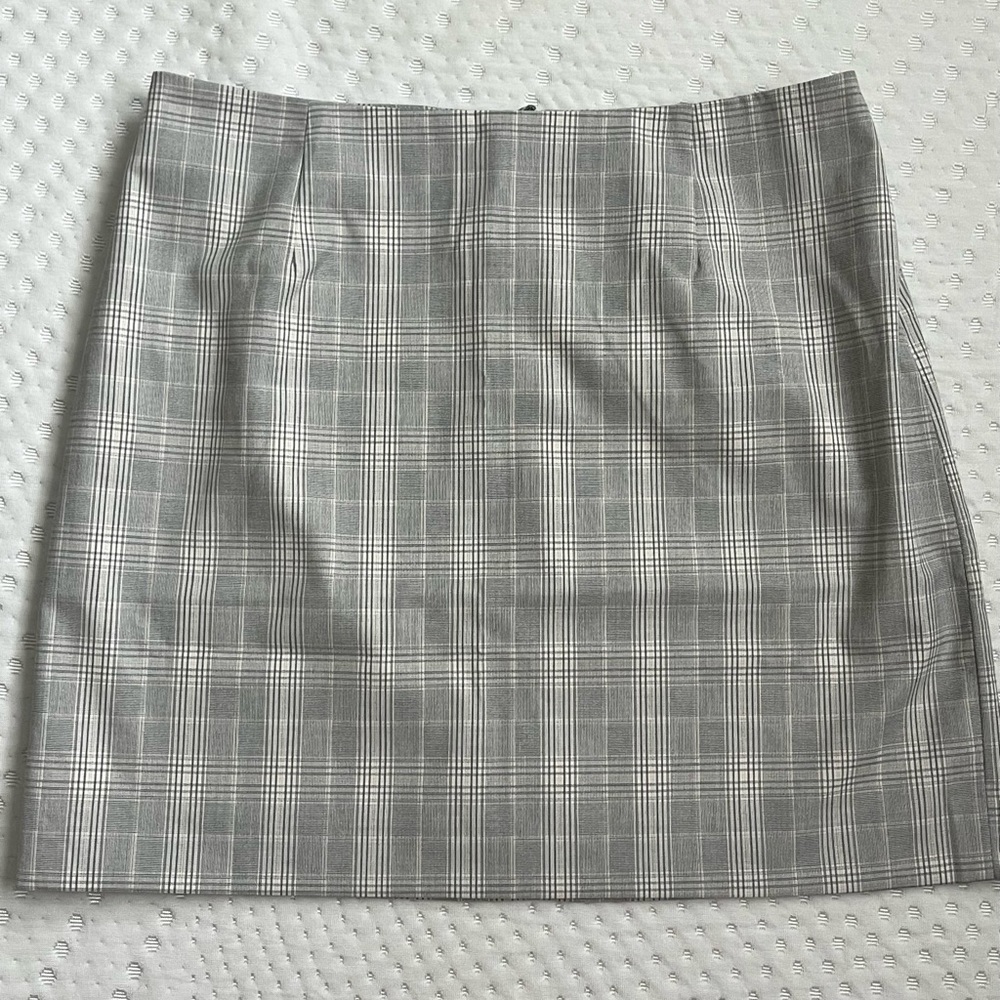Gray Plaid Mini Skirt